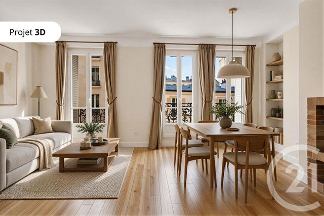 Appartement F3 à vendre - 3 pièces - 55.6 m2 - PARIS - 75014 - ILE-DE-FRANCE - Century 21 Assas Raspail