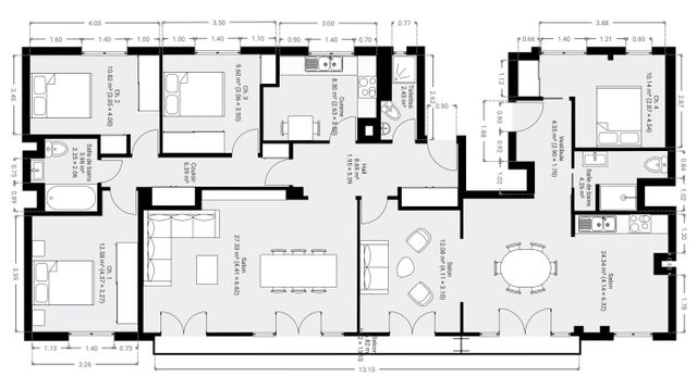 Appartement F7 et + à vendre - 7 pièces - 146.82 m2 - PARIS - 75006 - ILE-DE-FRANCE - Century 21 Assas Raspail