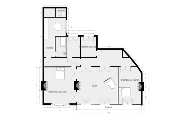 Appartement F5 à vendre - 5 pièces - 152.71 m2 - PARIS - 75006 - ILE-DE-FRANCE - Century 21 Assas Raspail