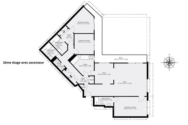 Appartement T5 à vendre - 5 pièces - 131.0 m2 - PARIS - 75006 - ILE-DE-FRANCE - Century 21 Assas Raspail